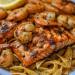 Cajun Salmon and Shrimp Pasta