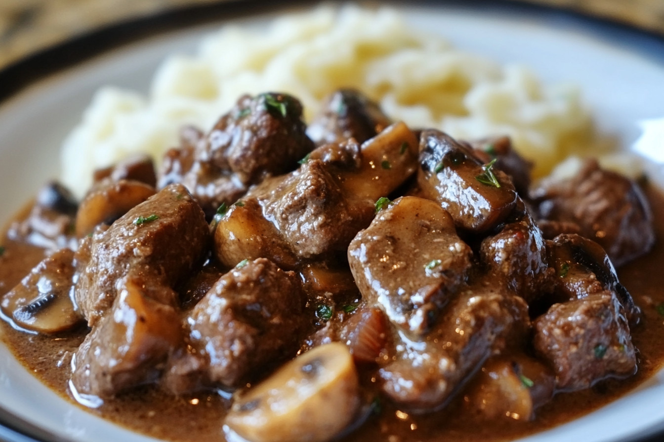 Classic Beef Tips and Mushrooms