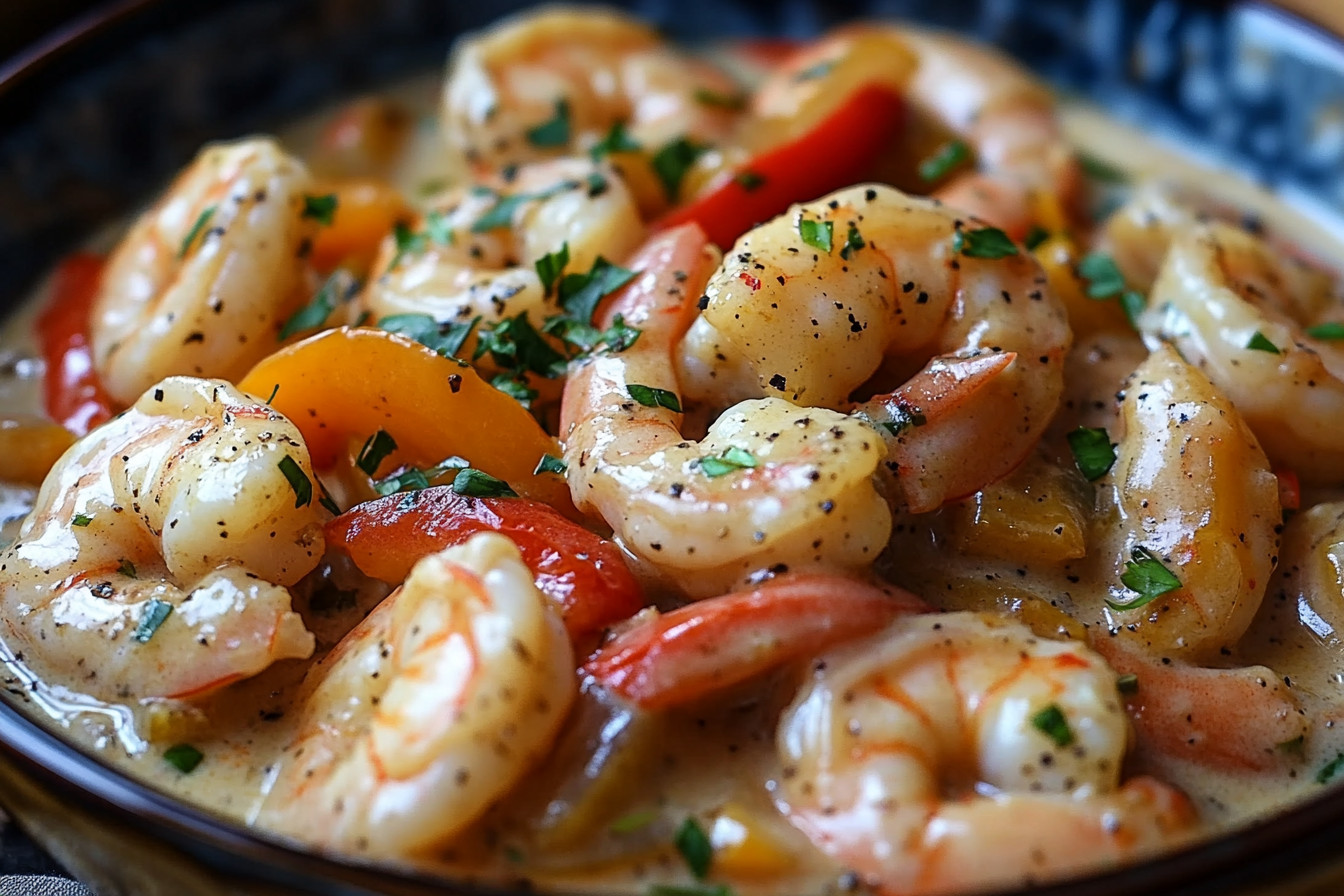 Creamy Shrimp and Pepper Stir-Fry