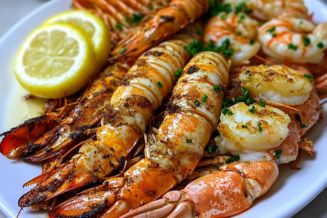 Grilled Lobster and Shrimp