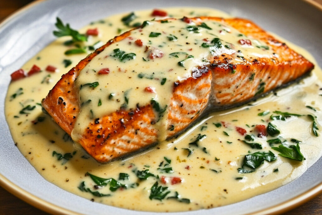 Pan-Seared Salmon with a Creamy Florentine Sauce