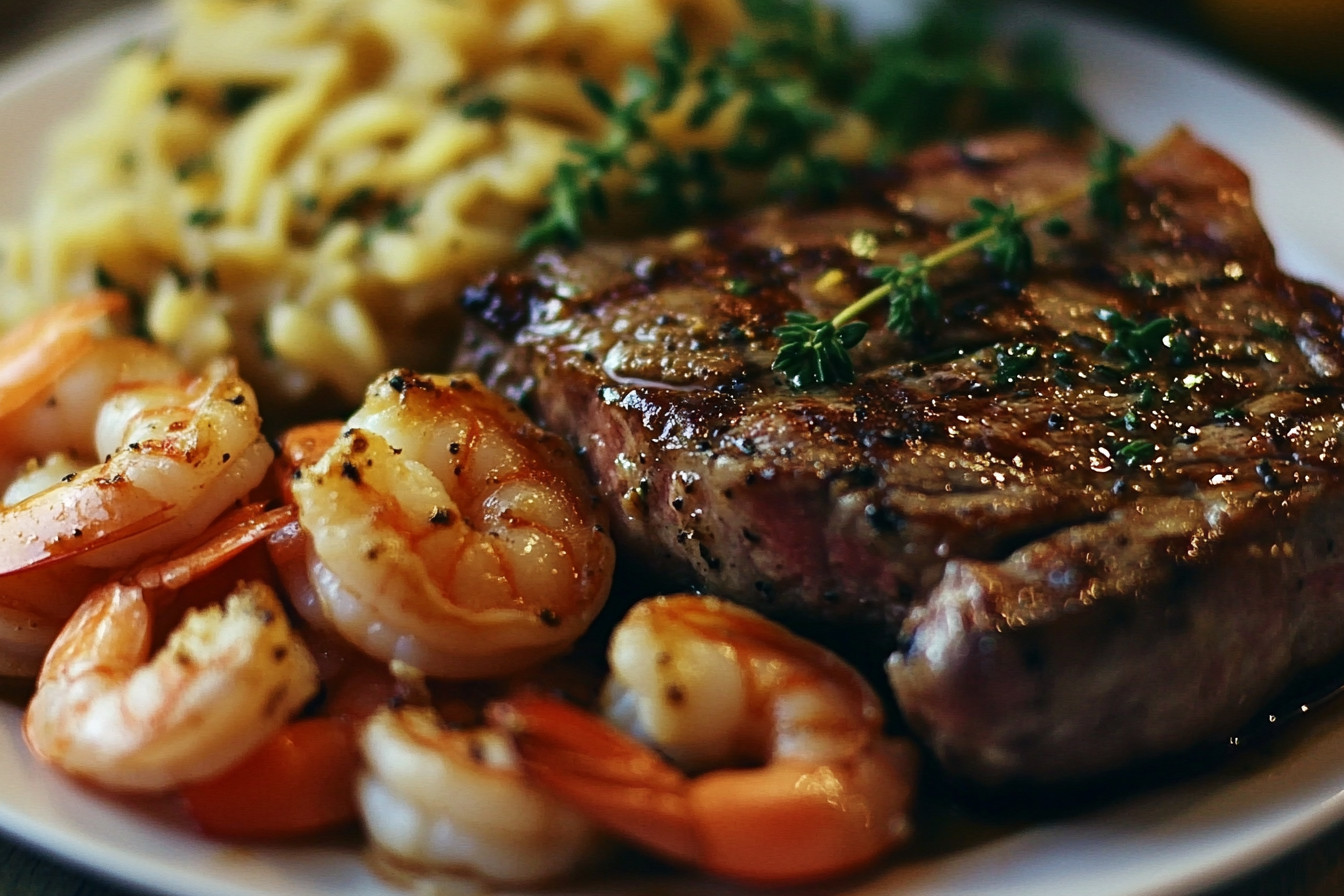 Ribeye Steak and Shrimp Surf and Turf