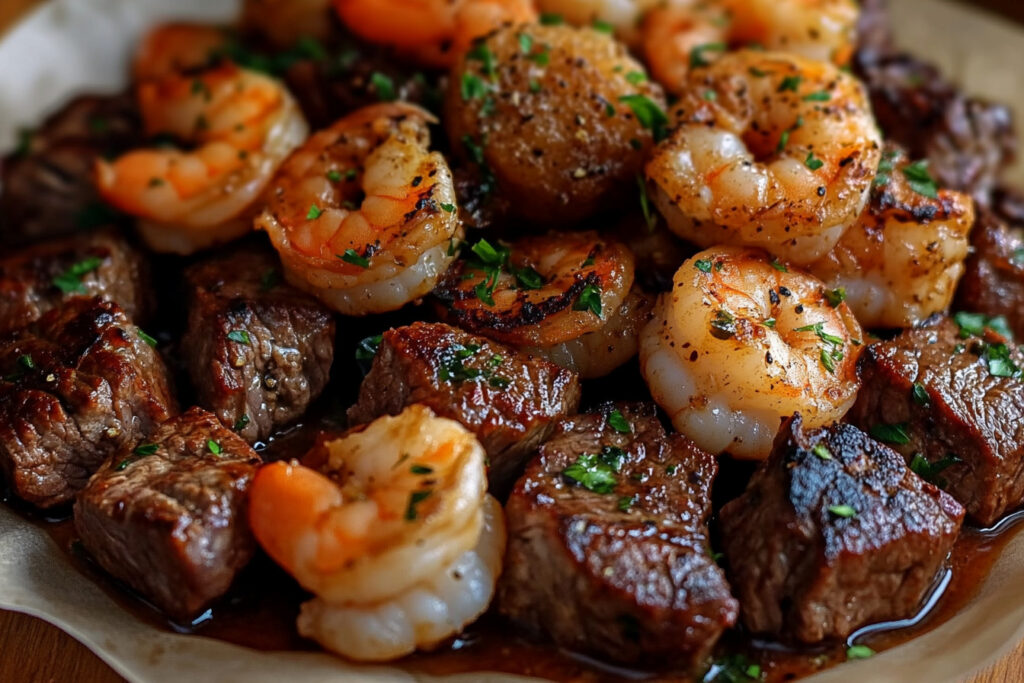 Savory Steak Bites and Shrimp