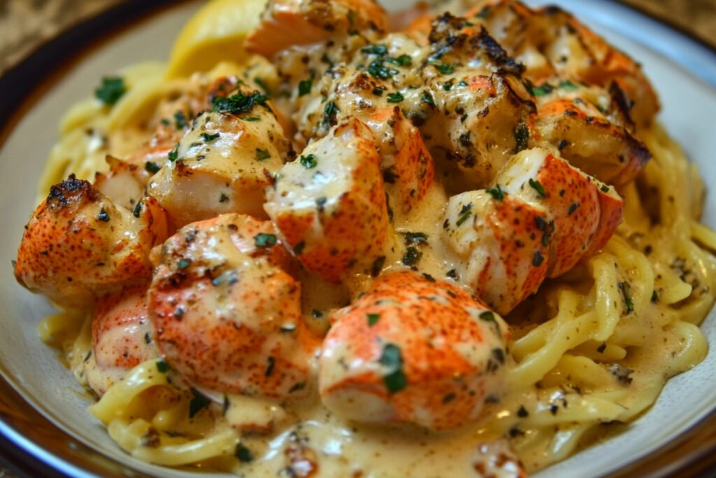 Cajun Lobster, Crab, and Salmon Alfredo