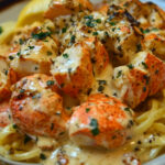 Cajun Lobster, Crab, and Salmon Alfredo