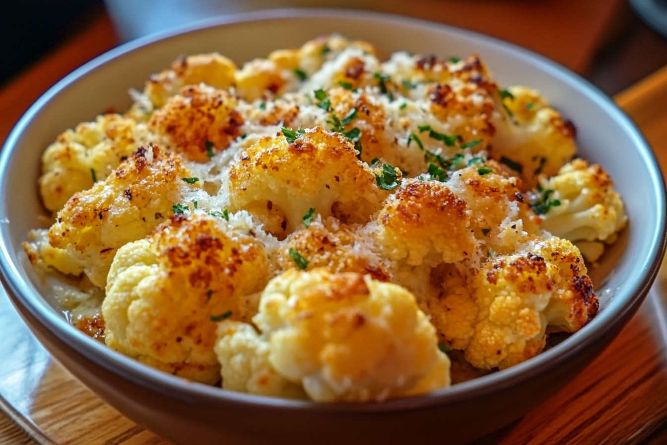 Cheesy Garlic Parmesan Cauliflower