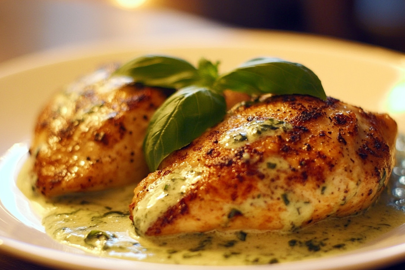 Chicken in Basil Cream Sauce