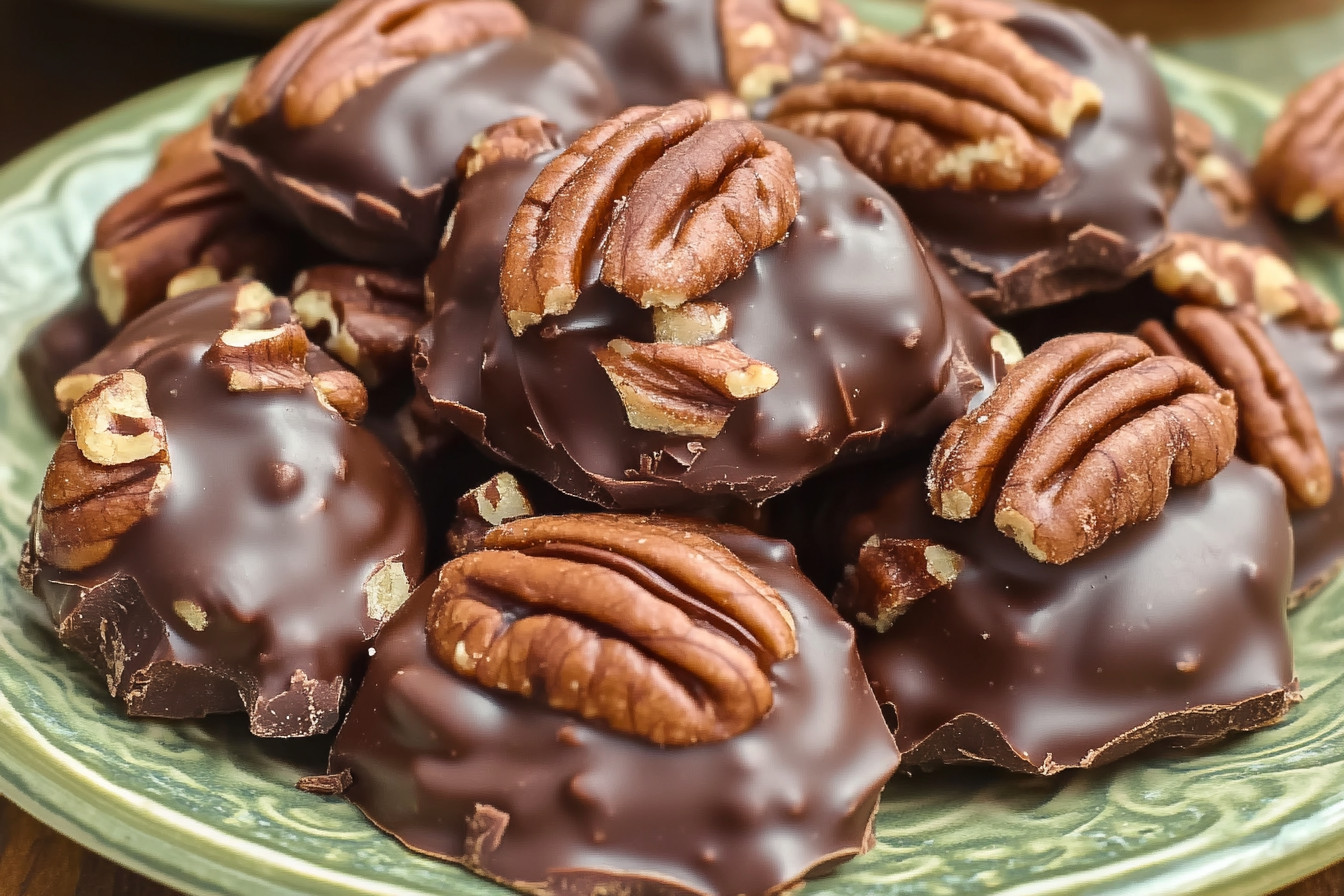 Chocolate Pecan Turtle Clusters