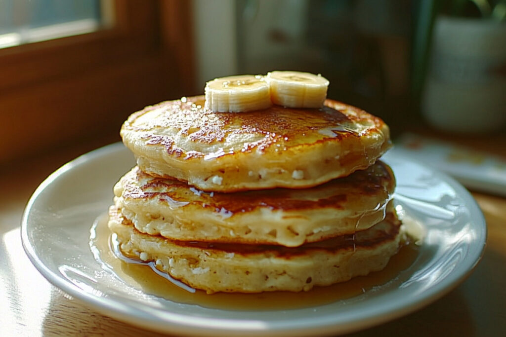 Fluffy Banana Cottage Cheese Pancakes