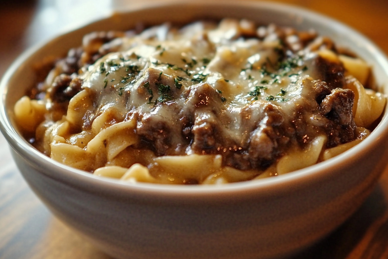 French Onion Beef and Noodles