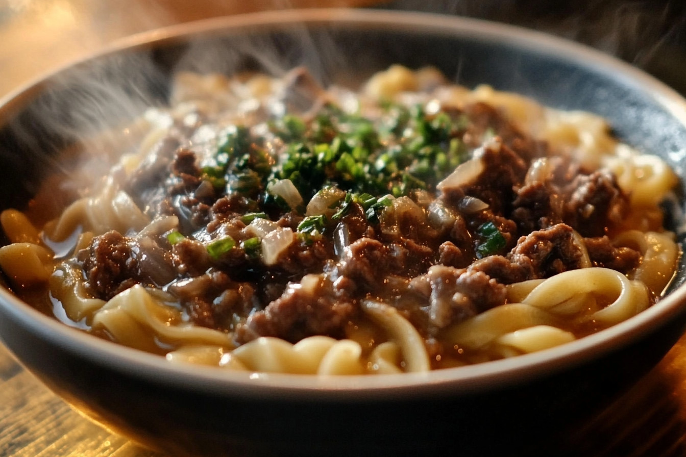 French Onion Beef and Noodles