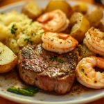 Garlic Butter Steak, Shrimp, and Potatoes