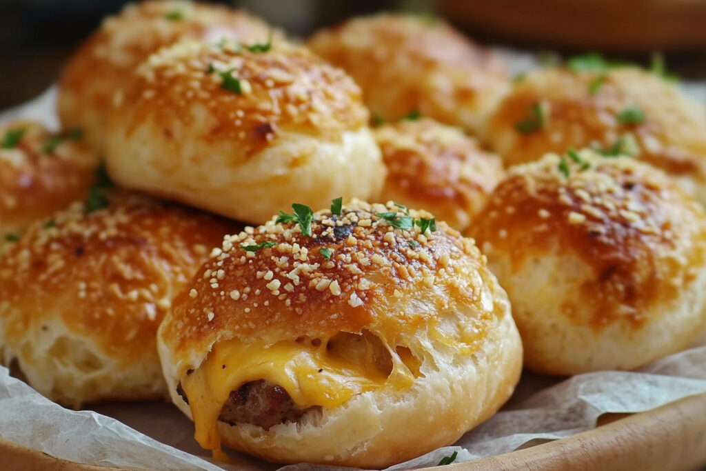 Garlic Parmesan Cheeseburger Bombs