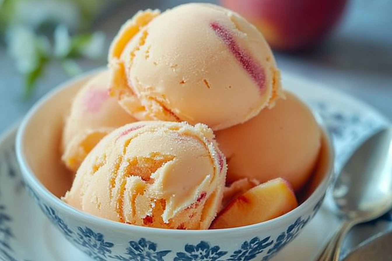 Homemade Peach Ice Cream