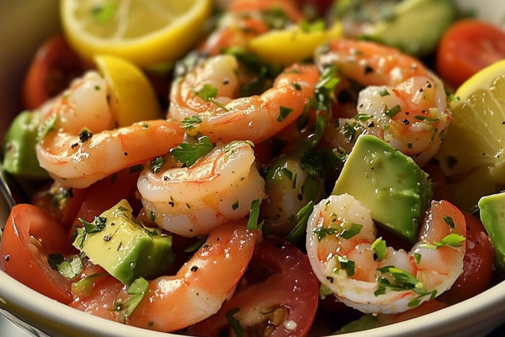 Lemony Shrimp, Avocado & Tomato Salad