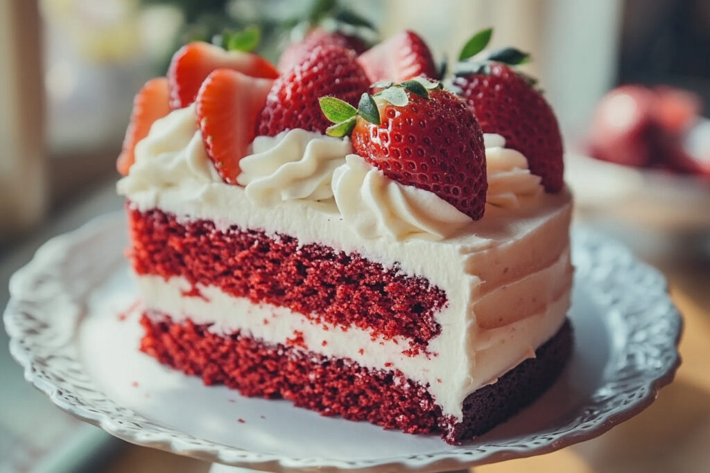 Red Velvet Strawberry Cake