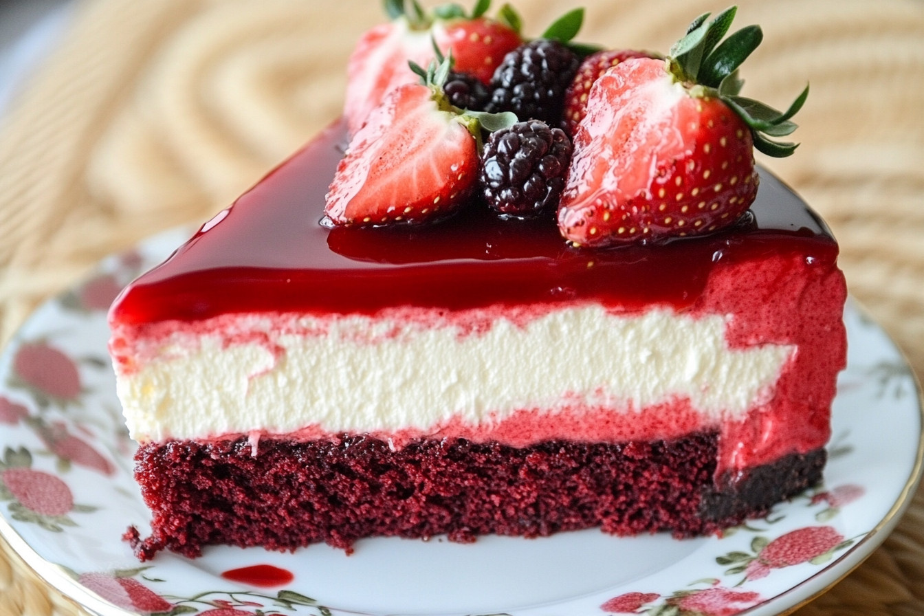 Red Velvet Strawberry Cheesecake