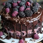 Romantic Dark Chocolate Blackberry Cake