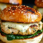 White Cheddar & Spinach Chicken Burgers