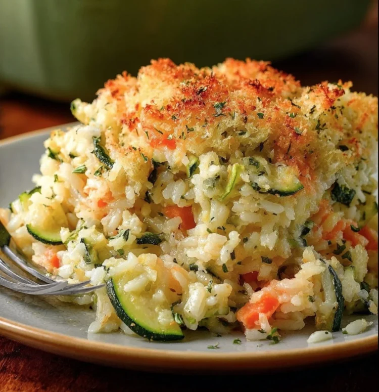Zucchini Rice Stuffing Casserole